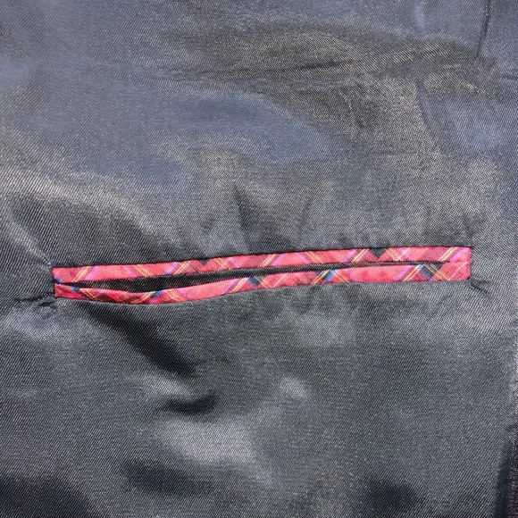 Tommy Hilfiger Blazer Mens 44R Black Wool Blend 3 Button Single Breast/Vent - Picture 10 of 11